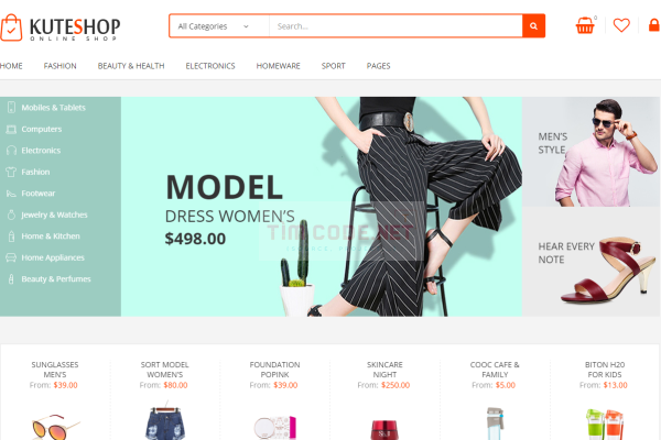 Themes Kuteshop template Wordpress