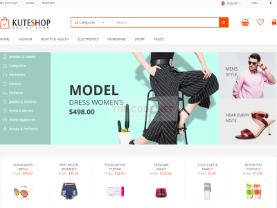 Themes Kuteshop template Wordpress