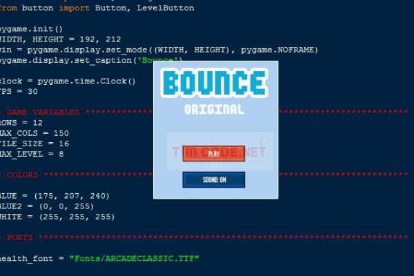 Mã nguồn trò chơi Bounce Clone sử dụng Pygame trong Python