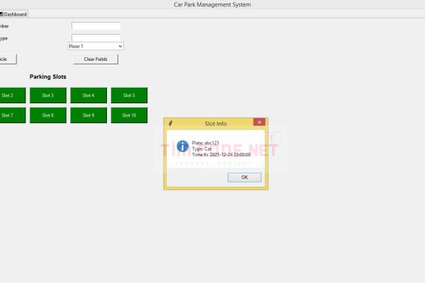 Mã nguồn hệ thống Quản lý Bãi đỗ xe sử dụng SQLite và Tkinter trong Python