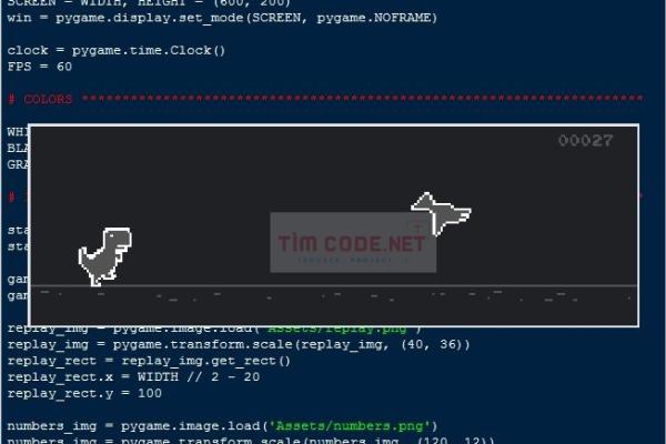 Mã nguồn trò chơi Chrome Dino sử dụng Pygame và Python