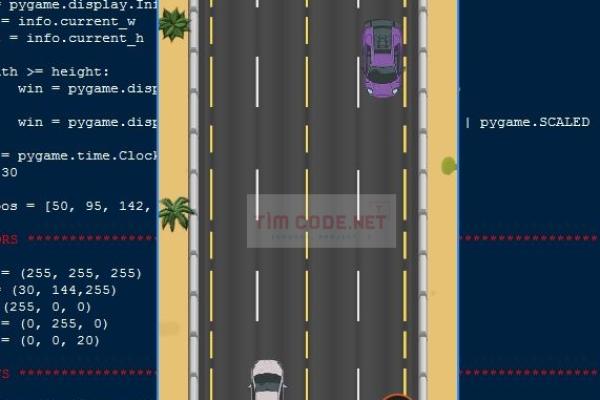 Mã nguồn trò chơi đua xe Nitro sử dụng Pygame và Python