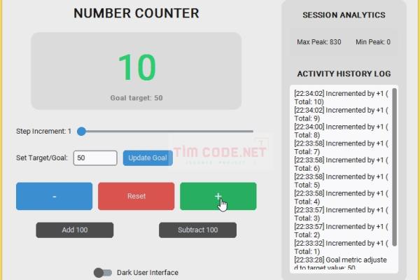 Mã nguồn ứng dụng đếm số sử dụng Tkinter trong Python