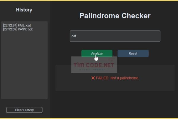 Ứng dụng kiểm tra chuỗi đối xứng sử dụng Tkinter trong Python