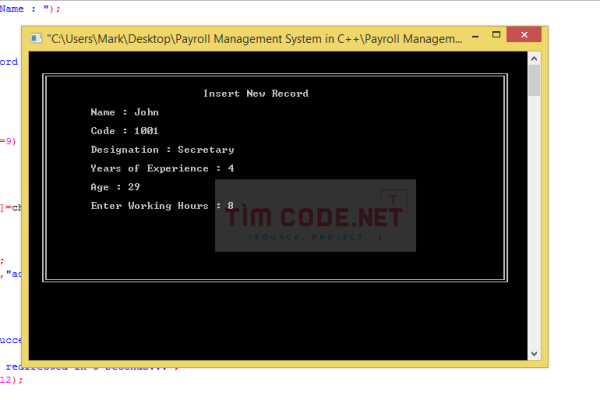 Mã nguồn hệ thống Quản lý Tiền lương bằng C++