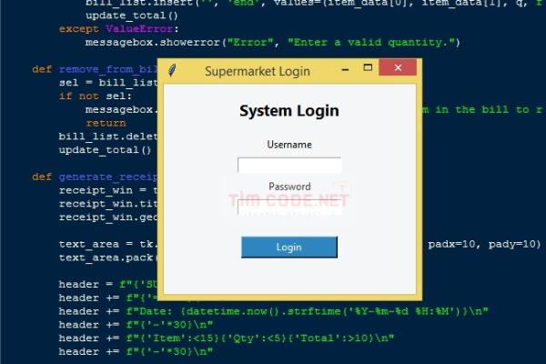 Mã nguồn hệ thống thanh toán siêu thị sử dụng SQLite và Tkinter trong Python