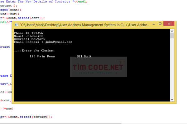 Mã nguồn miễn phí hệ thống quản lý địa chỉ người dùng bằng C++