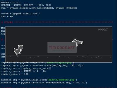 Mã nguồn trò chơi Chrome Dino sử dụng Pygame và Python