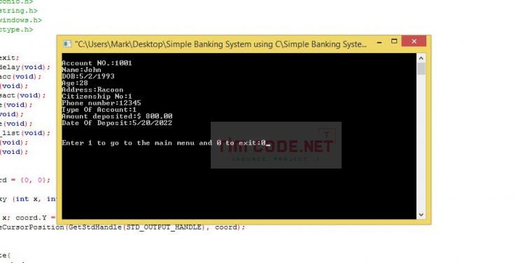 Simple Banking System using C.jpg
