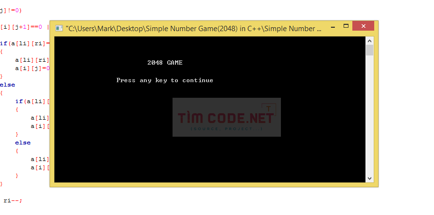 Simple Number Game(2048) in C++ 1.png