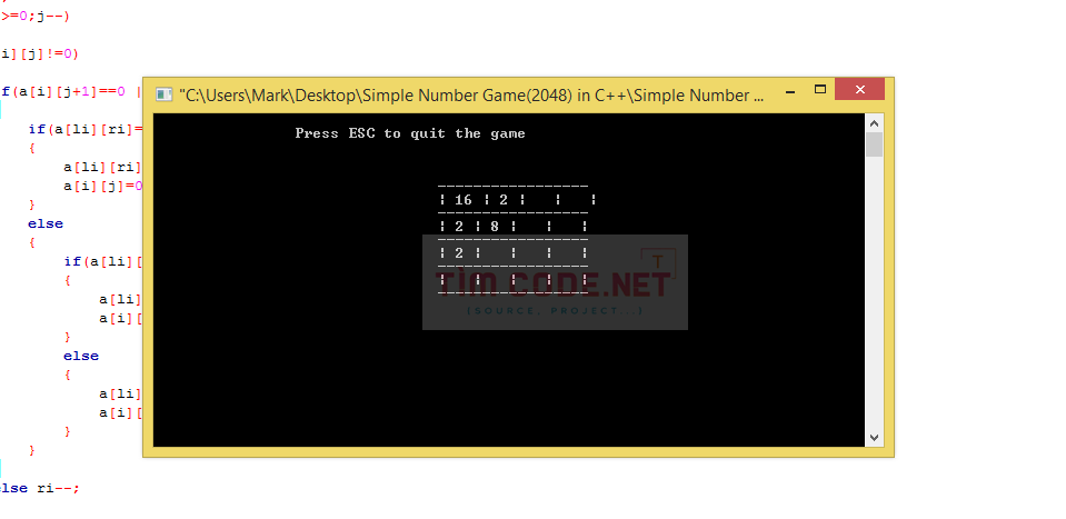 Simple Number Game(2048) in C++ 2.png