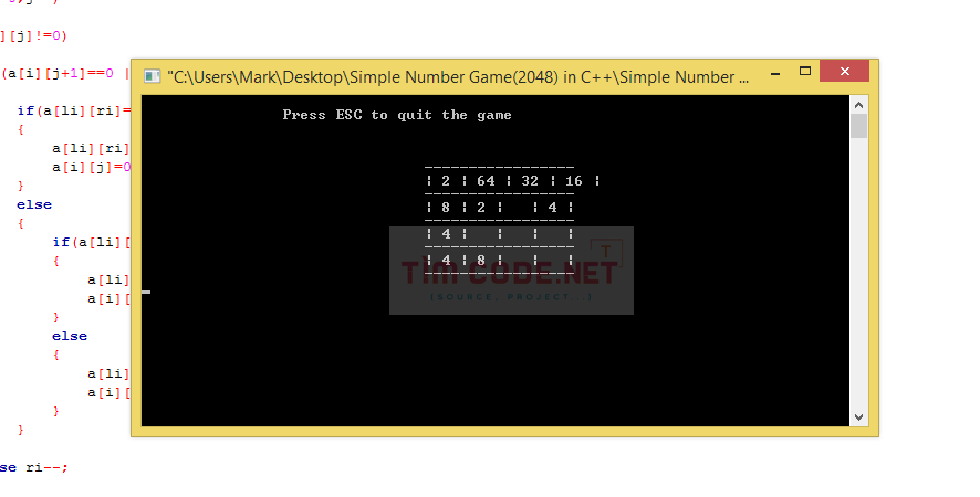 Simple Number Game(2048) in C++ 3.png