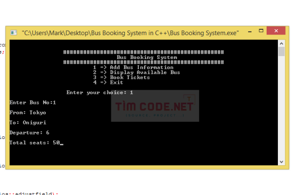 Mã nguồn miễn phí hệ thống đặt vé xe buýt đơn giản bằng C++