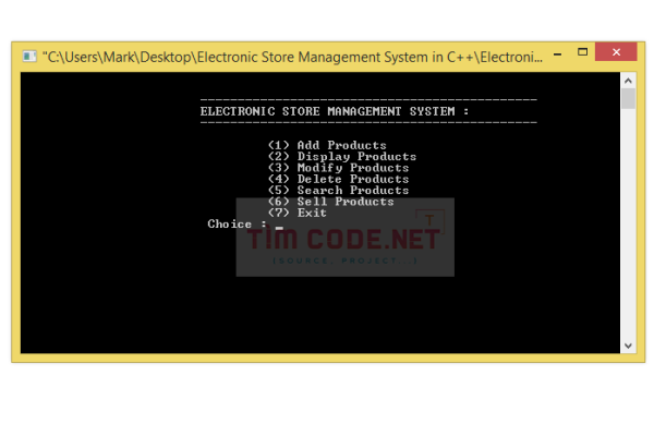 Mã nguồn miễn phí hệ thống quản lý cửa hàng điện tử đơn giản bằng C++