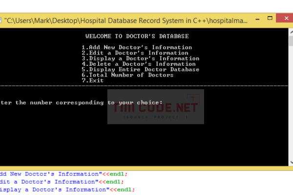 Mã nguồn miễn phí hệ thống quản lý cơ sở dữ liệu bệnh viện bằng C++