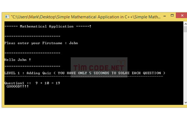 Mã nguồn miễn phí cho ứng dụng toán học đơn giản bằng C++