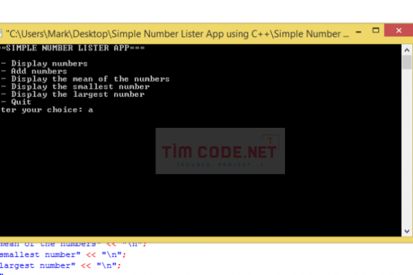 Mã nguồn ứng dụng liệt kê số đơn giản sử dụng C++