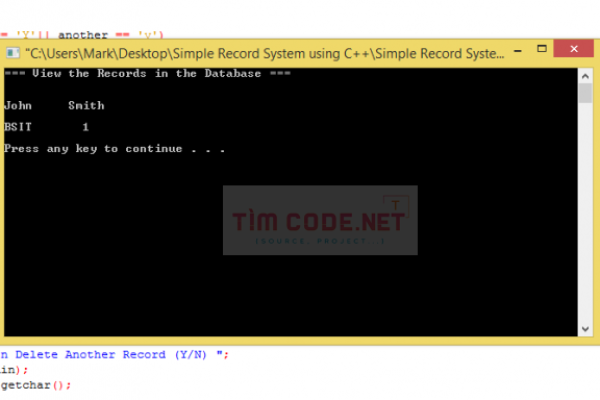 Mã nguồn hệ thống quản lý hồ sơ đơn giản sử dụng C++
