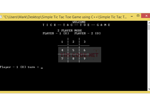 Mã nguồn trò chơi Tic-Tac-Toe đơn giản bằng C++