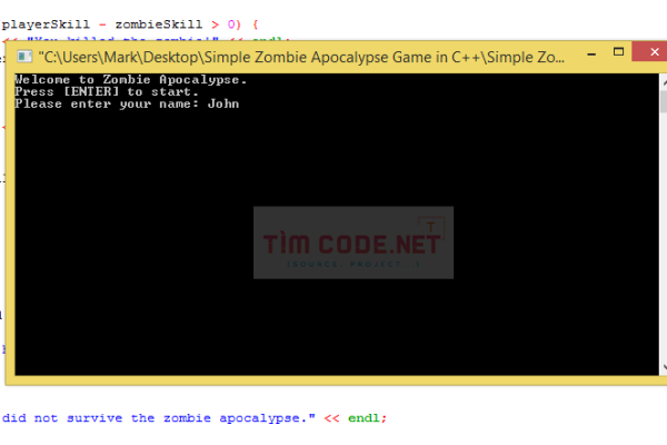 Mã nguồn miễn phí trò chơi đơn giản về ngày tận thế zombie bằng C++