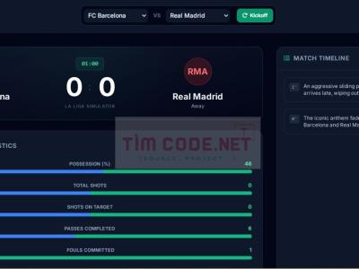 Mã nguồn phân tích bóng đá trực tiếp sử dụng HTML, CSS và JavaScript
