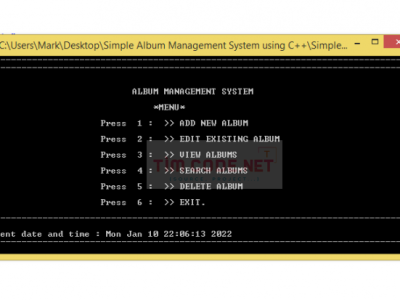 Mã nguồn hệ thống quản lý album đơn giản sử dụng C++