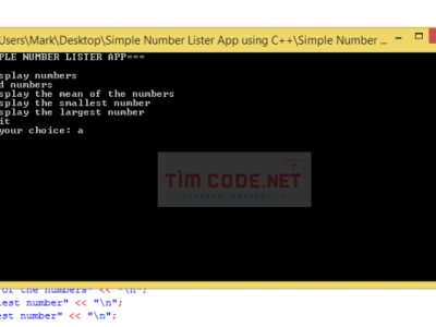 Mã nguồn ứng dụng liệt kê số đơn giản sử dụng C++