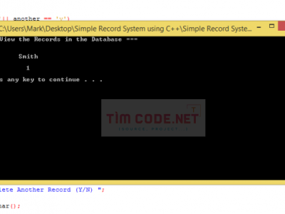 Mã nguồn hệ thống quản lý hồ sơ đơn giản sử dụng C++
