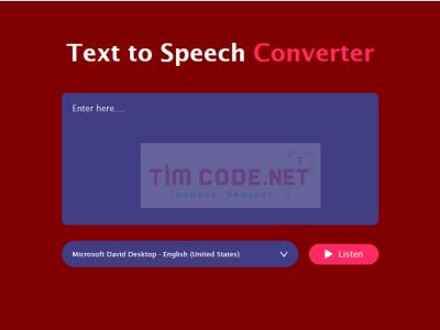Mã nguồn ứng dụng chuyển đổi văn bản thành giọng nói sử dụng HTML, CSS và JavaScript